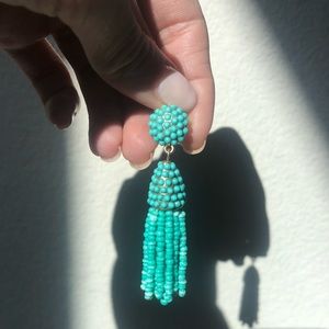 Baublebar Turquoise Piñata Beaded Tassle Earrings